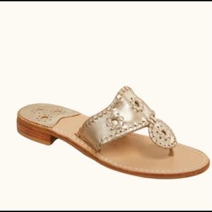 Jack Rogers Hamptons Flat Platinum 7/7.5